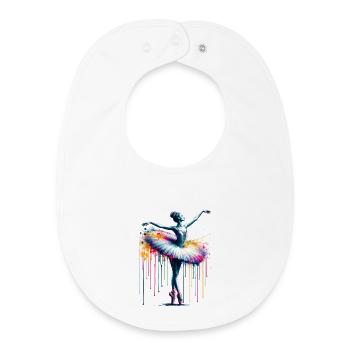 Ballet dancer with tutu - Baby Organic Bib - white - Front
