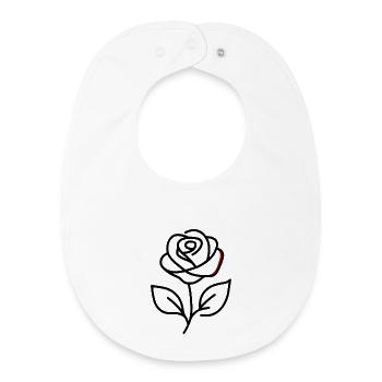 minimalist standing rose - Baby Organic Bib - white - Front