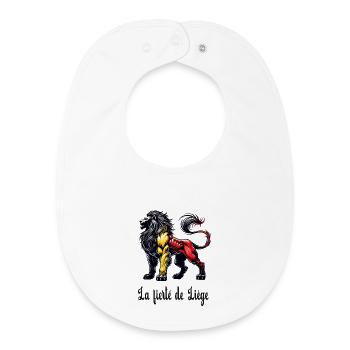 Liège Löwe Flaggen Design - Baby Organic Lätzchen - Weiß - Vorne