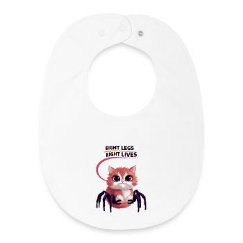 Cute Spiders Cat - Baby Organic Bib - white - Front