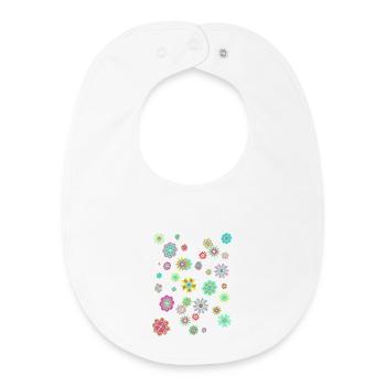 Flower Power Peace & Power Unisex - Baby Organic Bib - white - Front