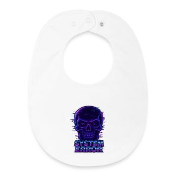 Neon Glitch Schädel mit Systemfehlertext - Baby Organic Lätzchen - Weiß - Vorne