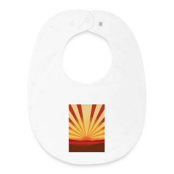 Lever de soleil dans un style rétro - Bavoir bébé bio - blanc - Devant