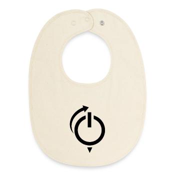 Netzschalter Neustart-Logo - Baby Organic Lätzchen - Natur - Vorne