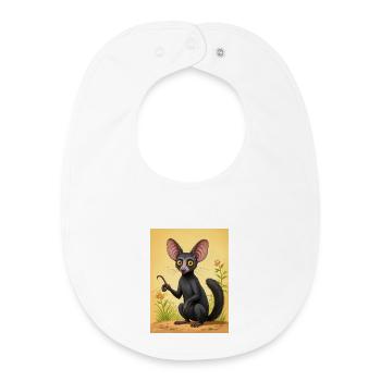 Aye-Aye Nighttime trickster of Madagascar, wide e - Baby Organic Bib - white - Front