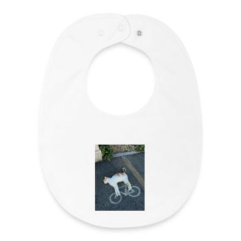 Chat sur la piste cyclable - Bavoir bébé bio - blanc - Devant