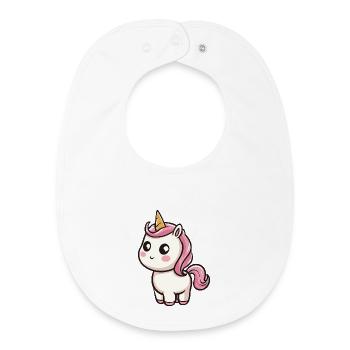 licorne féérique, animal fantastique de légende - Bavoir bébé bio - blanc - Devant