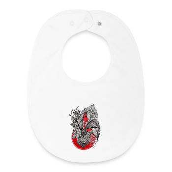 Plante de la ligne des orbes rouges - Bavoir bébé bio - blanc - Devant