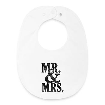 MR. & MRS - Romantische Hochzeit - Brautpaar - Baby Organic Lätzchen - Weiß - Vorne
