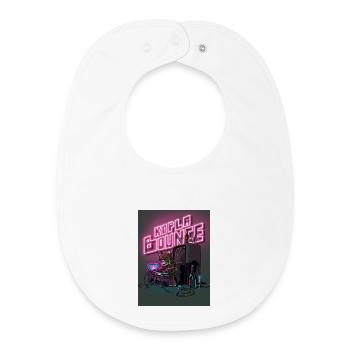Bear Neon DJ Night - Baby Organic Bib - white - Front