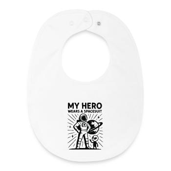 Space Hero in a Spacesuit - Baby Organic Bib - white - Front