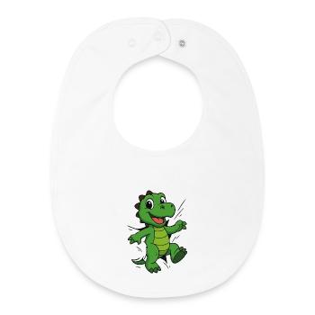 Comic Dino – Für echte Dinosaurier Fans - Baby Organic Lätzchen - Weiß - Vorne