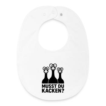 Do you have to poop funny kids geese googly eyes - Baby Organic Bib - white - Front
