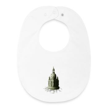 Low Poly Chess Checkers Frauenkirche - Baby Organic Bib - white - Front