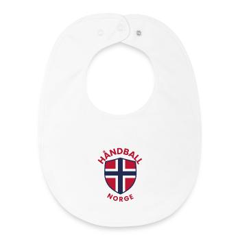 Norway's handball shield with the Norwegian flag - Baby Organic Bib - white - Front