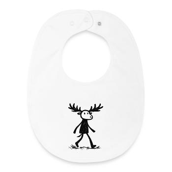 Mosses silhouette in the forest - Baby Organic Bib - white - Front
