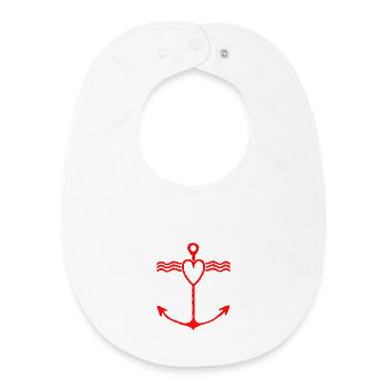 Heart Anchor Nautical Symbolism Dear Friends - Baby Organic Bib - white - Front