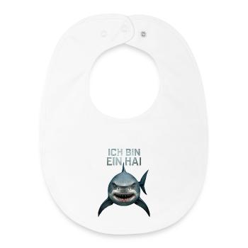 Haifisch Hai Kostüm Meerestier unter Wasser Haie - Baby Organic Lätzchen - Weiß - Vorne
