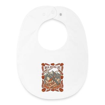 Rock Hound Life Geology Fossils - Baby Organic Bib - white - Front