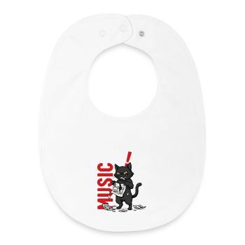Music Rage Cat Sheet Music Humor - Baby Organic Bib - white - Front