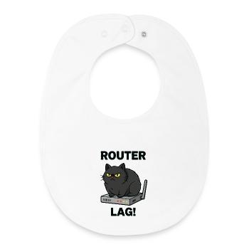 Router Lag Chat Internet Humor - Baby Organic Bib - white - Front
