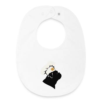 Chien Baker Minimaliste avec Chapeau - Bavoir bébé bio - blanc - Devant
