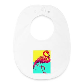 flamingo - Baby Organic Bib - white - Front