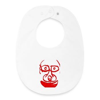 The Abstract Red Face - das abstrakte Rote Gesicht - Baby Organic Bib - white - Front