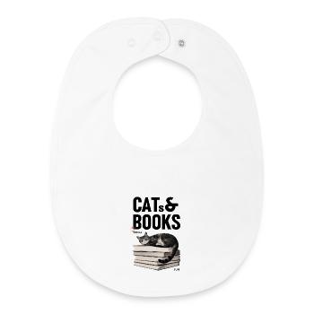 CHAT & LIVRES - Bavoir bébé bio - blanc - Devant