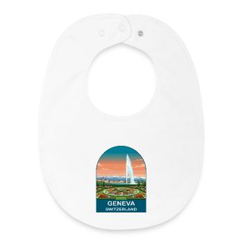 Genfer Schweiz Vintage-Reiseplakat - Baby Organic Lätzchen - Weiß - Vorne