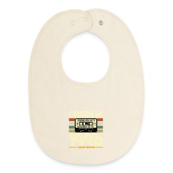 Original 1996 Nostalgia Cassette - Baby Organic Bib - soft Ecru - Front