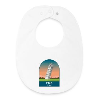 Pisa Italy Vintage Travel Poster Art - Baby Organic Bib - white - Front
