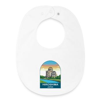 Hiroshima Japan Vintage Travel Poster Art - Baby Organic Bib - white - Front