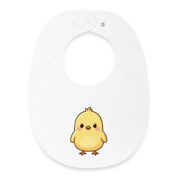 Cute Kawaii Chick Gift - Baby Organic Bib - white - Front