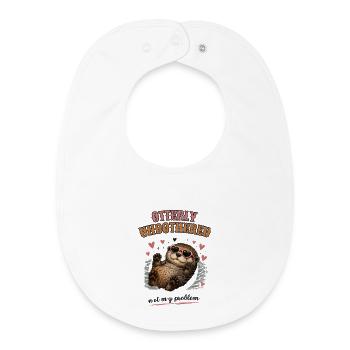Otterly Indifférent, ce n’est pas mon problème - Bavoir bébé bio - blanc - Devant