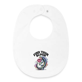 Colorful lizard with rose - Baby Organic Bib - white - Front