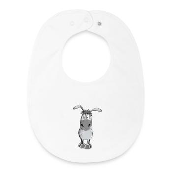 Funny Gray Donkey - Animals - Comic - Baby Organic Bib - white - Front