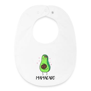 Mama Avocado Schwanger Lustige Sprüche Baby Herz - Baby Organic Lätzchen - Weiß - Vorne