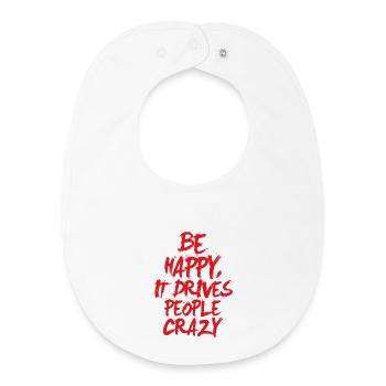 Be Happy - Baby Organic Bib - white - Front