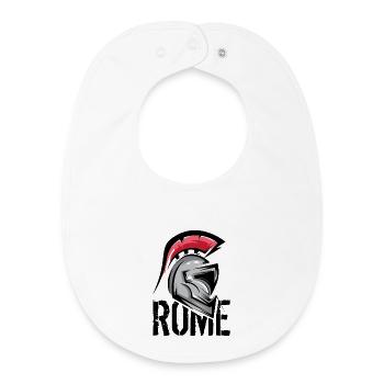 Rome Rome Roman Symbole Illustration Casque Gladiateur - Bavoir bébé bio - blanc - Devant