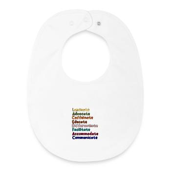 Verbes d’action colorés pour l’éducation - Bavoir bébé bio - blanc - Devant