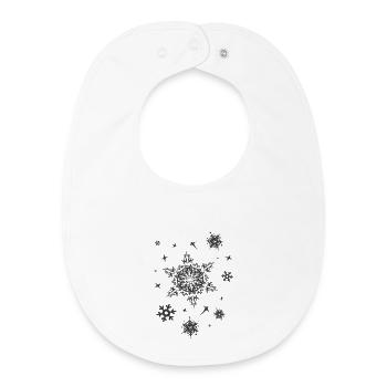 xmas Sterne Eiskristalle Symbol Weihnachten Schnee - Baby Organic Lätzchen - Weiß - Vorne