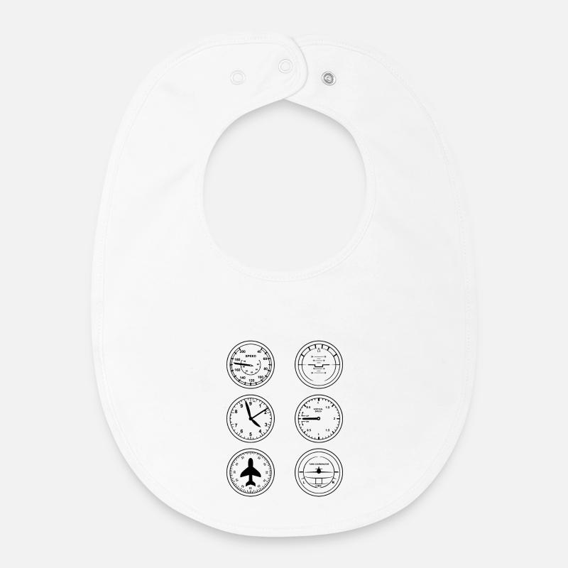 Instruments de vol - Bavoir bébé bio - blanc