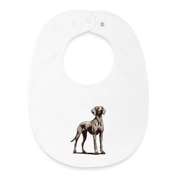 Weimaraner - Baby Organic Lätzchen - Weiß - Vorne