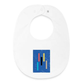 Abstract Color Blocks on Blue Background - Baby Organic Bib - white - Front