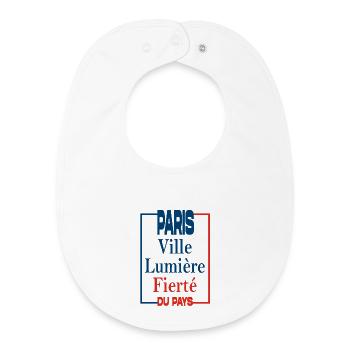 PARIS VILLE LUMIERE - Bavoir bébé bio - blanc - Devant