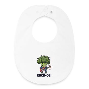 Brocco-Rocker - Baby Organic Bib - white - Front