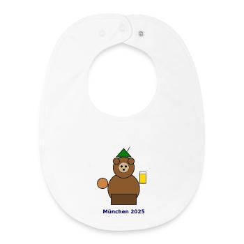 Münchner Bär 2025 Festdesign - Baby Organic Lätzchen - Weiß - Vorne