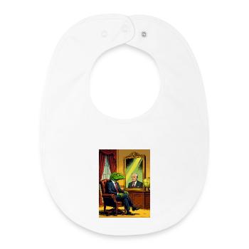 Conspiration reptilienne – Le visage du pouvoir - Bavoir bébé bio - blanc - Devant
