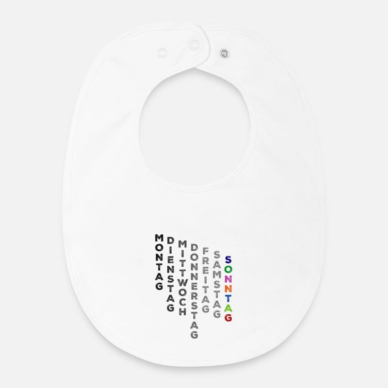 Le dimanche de la semaine - coloré - Bavoir bébé bio - blanc